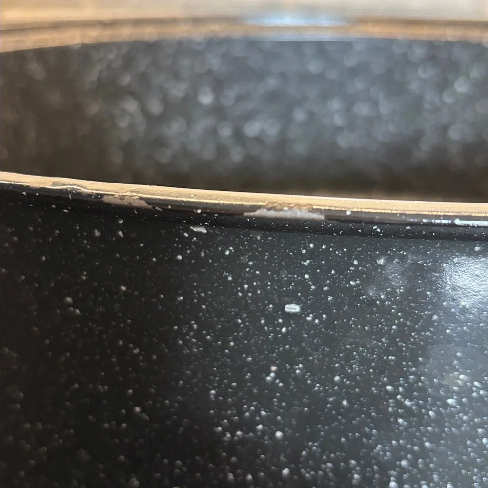 Vintage Black Speckled Enamel Roaster Large